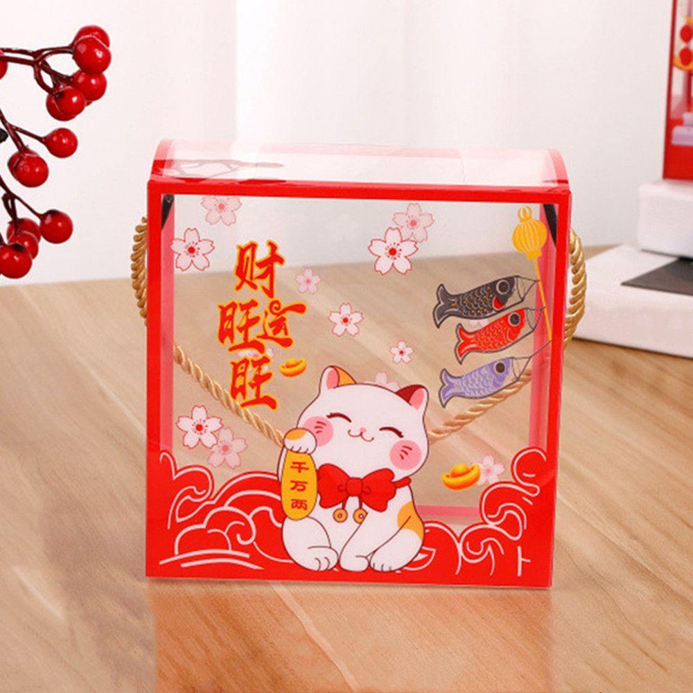 LAKAMIER Túi Đựng Bánh Quy / Quà Cưới / Năm Mới Phong Cách Trung Hoa Có Tay Cầm