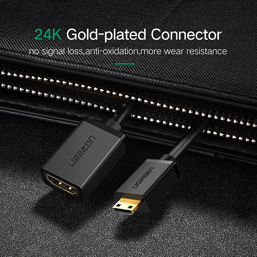 Cáp Chuyển Đổi Mini HDMI Sang HDMI 2.0 Hỗ Trợ 4K@60Hz Ugreen 20137 Chính Hãng