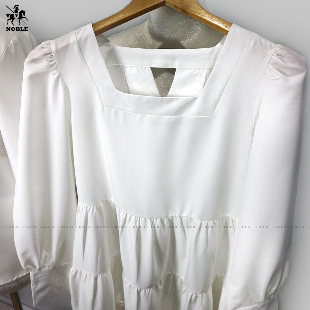 [Freeship] Set đồ đôi áo sơ mi nam đầm nữ trắng dễ thương thời trang Noble TN158 (kèm ảnh thật)