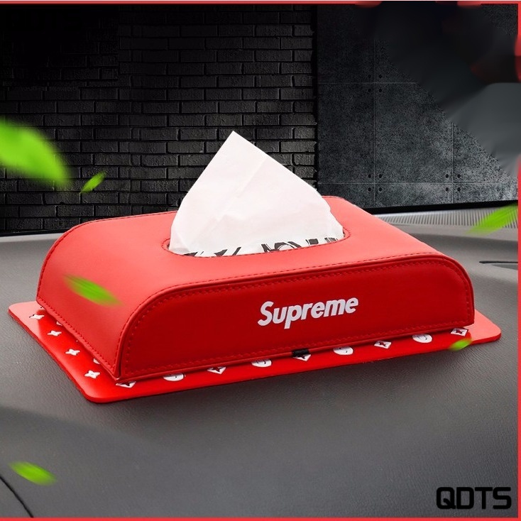 Hộp Đựng Khăn Giấy Supreme Sáng Tạo Trang Trí Nội Thất Xe Hơi