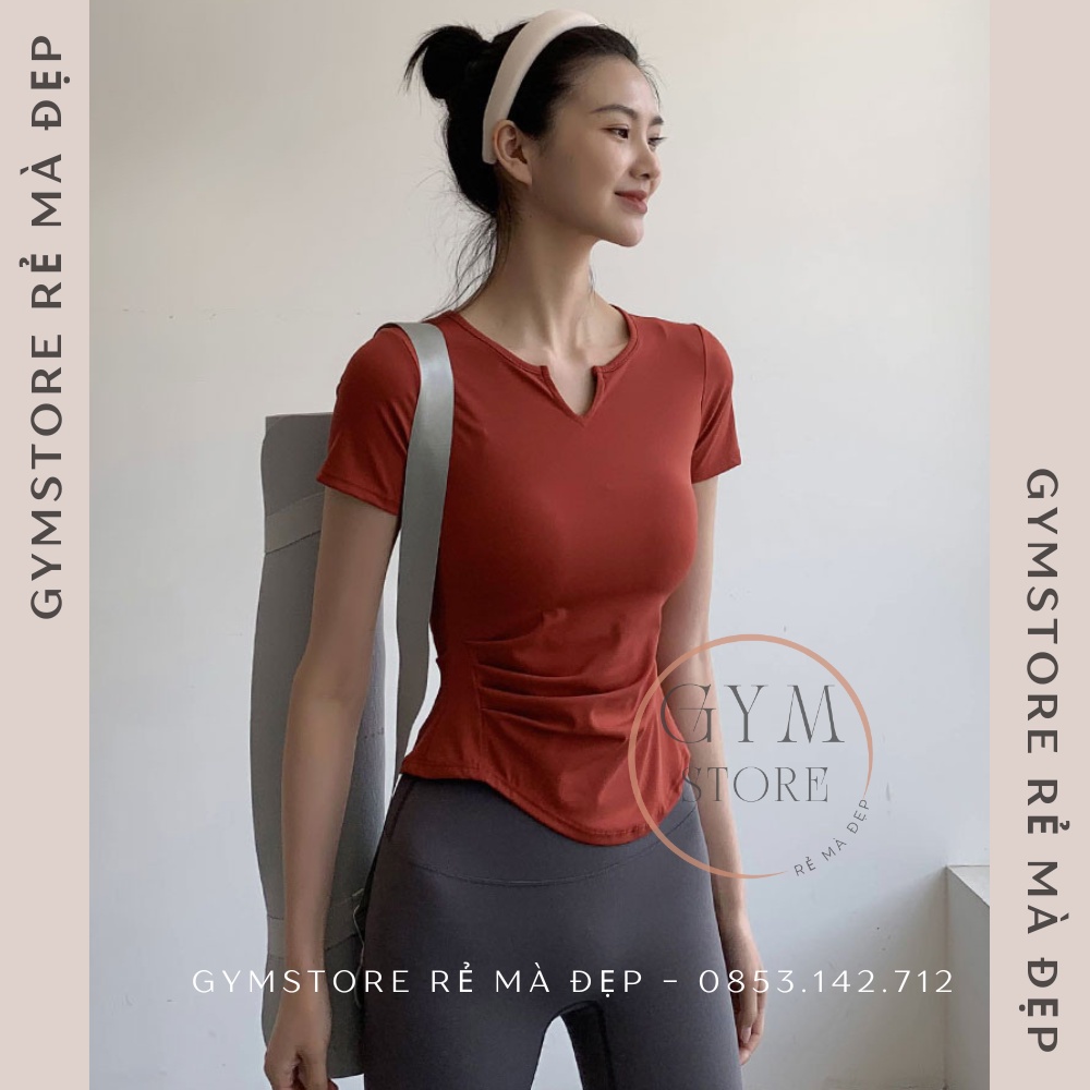 Áo Thun Ôm Body Tay Ngắn Thể Thao Nữ Tập Yoga Gym Nhún Eo Siêu Thoáng Mát Tôn Dáng Tôn Da 𝐆𝐘𝐌𝐒𝐓𝐎𝐑𝐄 226