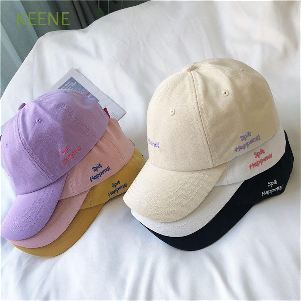 Mũ bóng chày cotton thêu họa nhiều màu tùy chọn tiết chống nắng phong cách Hàn Quốc cho học sinh cặp đôi