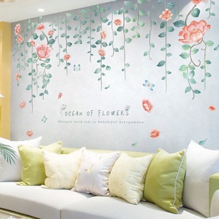 Decal dán tường mẫu tán hoa rủ ( kích thước sau dán 1m3 cao 60cm)