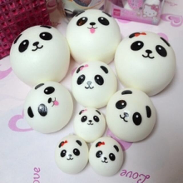 Squishy bánh bao panda 4cm - 7cm - 10cm