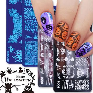 [Hàng mới về] Tấm khuôn in trang trí móng tay nghệ thuật chủ đề halloween tùy chọn độc đáo