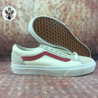 [Ảnh thật] giầy thể thao Vans trắng vạch đỏ thời nam nữ