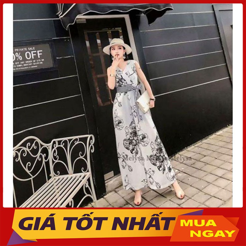 Jumpsuit Dài Họa Tiết Ống Suông Tôn Dáng, Jumsuit Thiết Kế cao cấp JS03