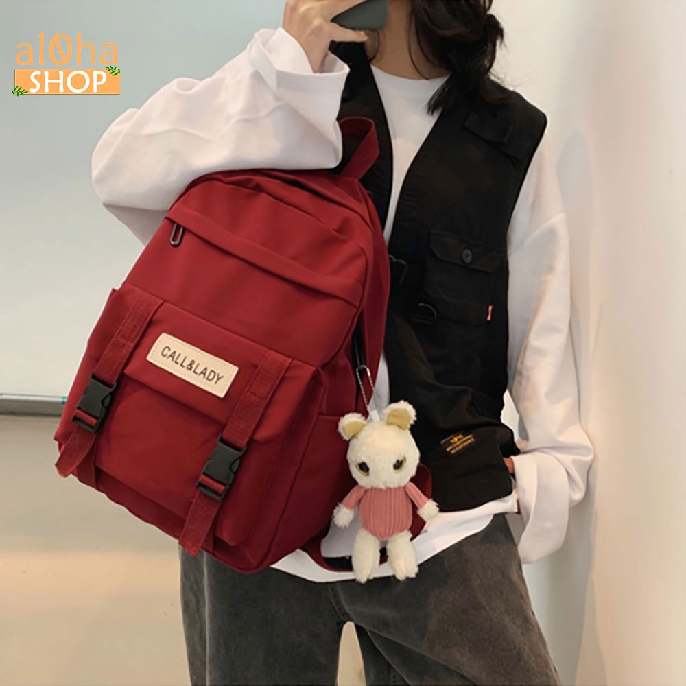 Balo - cặp sách Ulzzang Basic Calllady đi học, đi làm, du lịch, đựng laptop B084 Unisex nam nữ - al0ha Shop