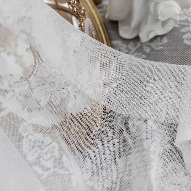 Khăn Trải Bàn Vải Ren Chống Bụi Trang Trí Nhà Cửa