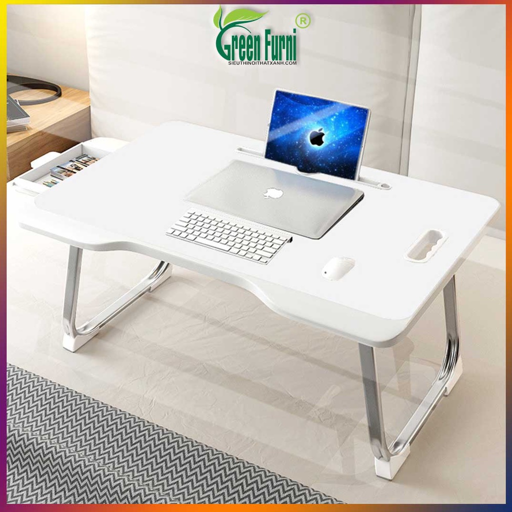 ☋₪Bàn học gấp gọn thông minh Green Furni chân thép xếp gọn, làm việc sinh chắc chắn hiện đại