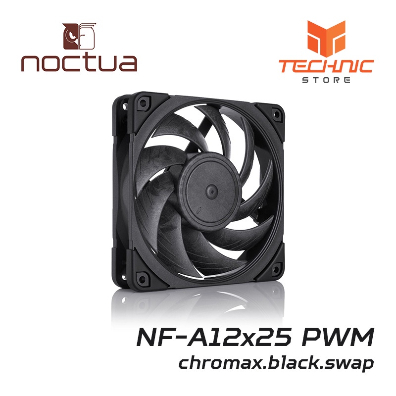 Quạt tản nhiệt Noctua NF-A12x25 PWM chromax.black.swap