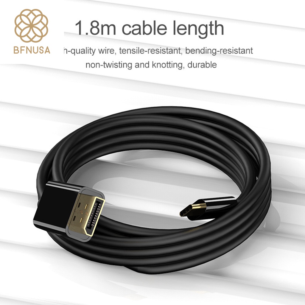 Dây Cáp Chuyển Đổi Usb 1.8m 4k Usb 3.1 Type-C Sang Dp Cho Máy Tính | BigBuy360 - bigbuy360.vn