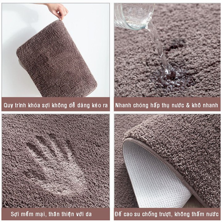 Thảm lót cửa ra vào chùi lau chân trải sàn vải lông phòng khách nhà tắm nhà bếp chống trơn trượt -  Nhà Cửa & Đời Sống