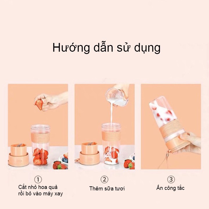 Máy xay sinh tố cầm tay cup 24 mini dạng cốc say ép hoa quả trái cây đa năng sạc pin usb tích điện tiện lợi