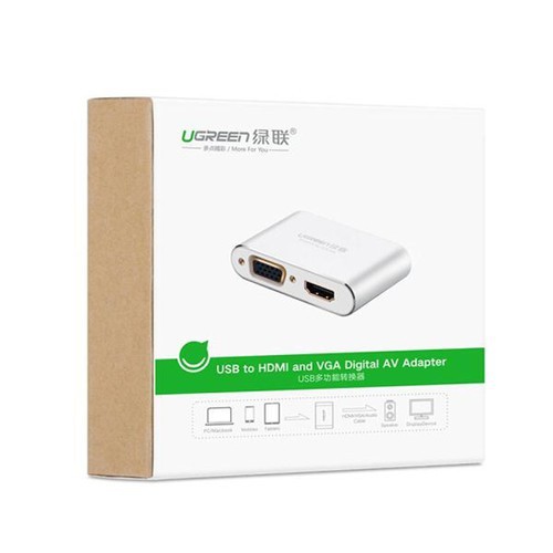Bộ Chuyển Đổi Từ Điện Thoại, Máy Tính Bảng sang HDMI + VGA + Audio Ugreen 30522 - Hàng Chính Hãng