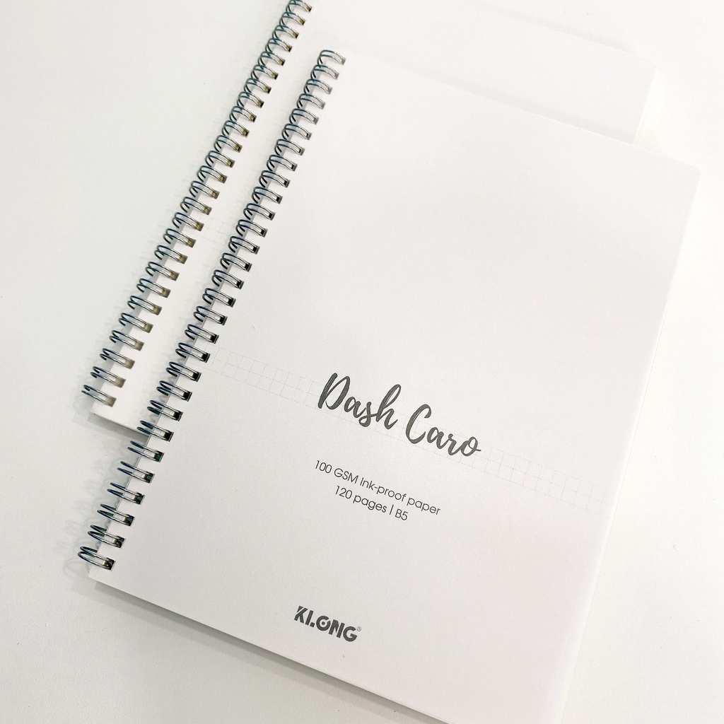 Sổ Lò Xo Kép Caro Đứt Nét Mới B5 120 trang - Klong Dash - Klong - Hidari