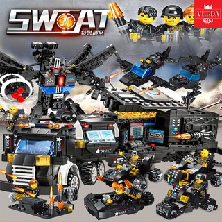 [KÈM VIDEO] Lego Robot Đoàn Tàu Đồ Chơi  - Bé Lắp Ráp Mảnh Ghép Biệt Đội Cảnh Sát 701 Chi Tiết Trẻ Em Tư Duy Thông Minh