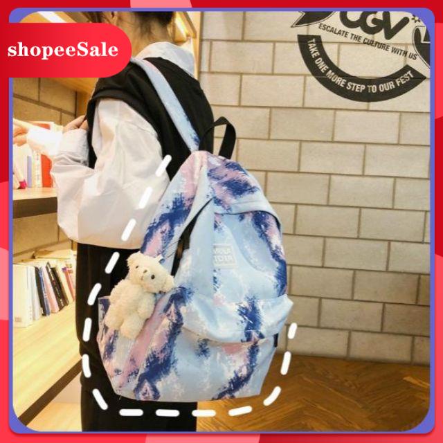 Balo thời trang phong cách Ulzzang cực dễ thương - Cặp đeo vai đựng sách vở laptop họa tiết galaxy sáng tạ