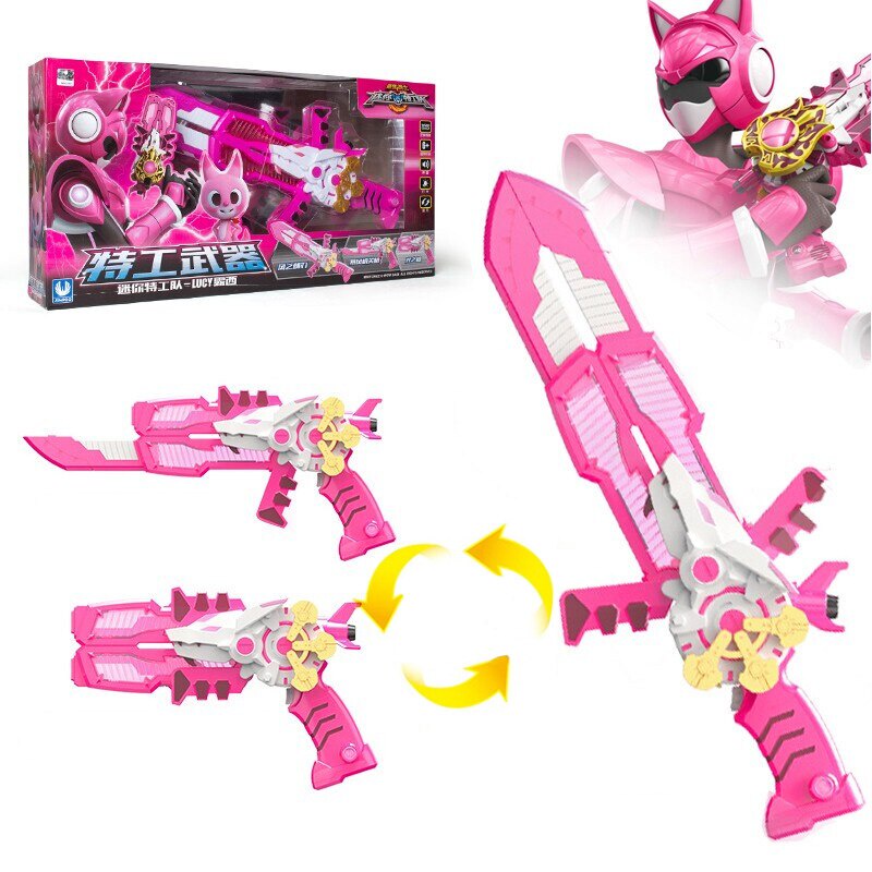 Đồ chơi kiếm biến hình lực lượng nhỏ ba chế độ có âm thanh và ánh sáng hình hành động miniforce x đồ chơi cho trẻ em