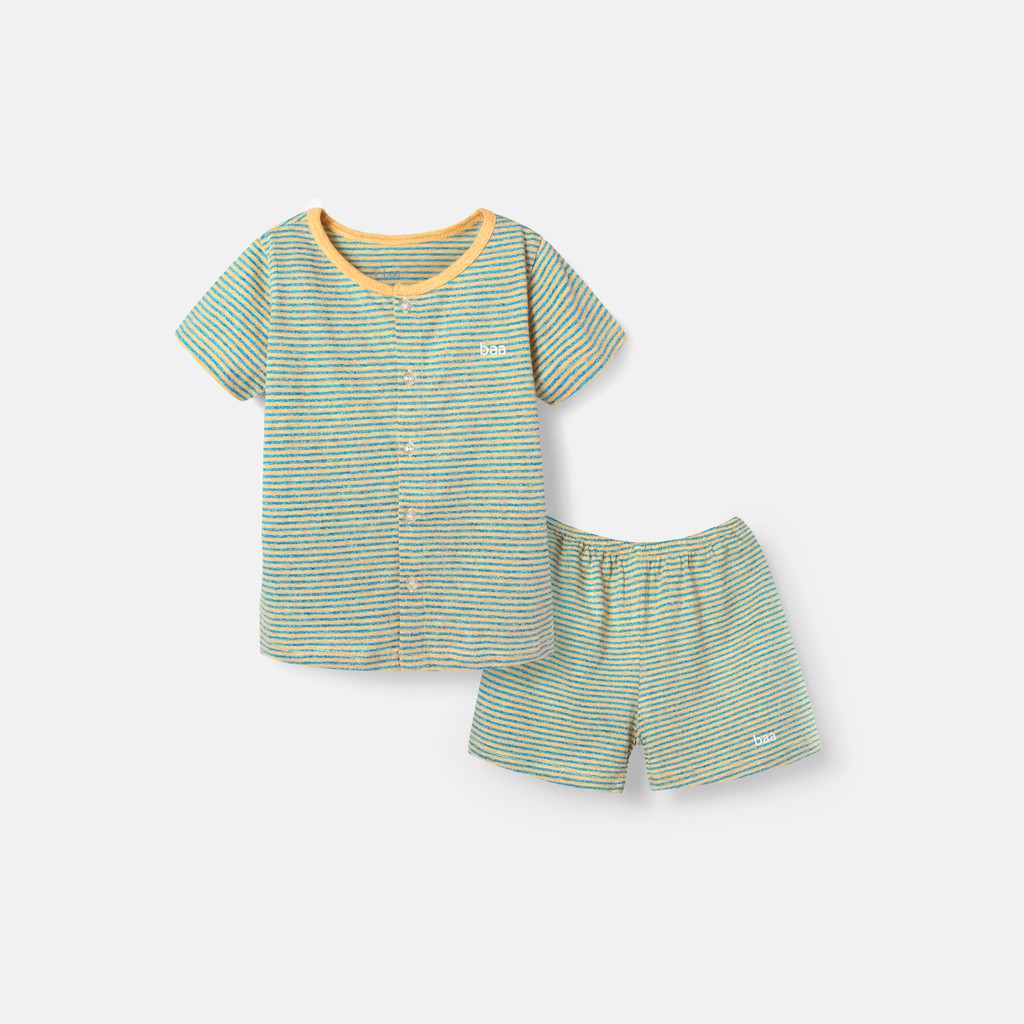 Đồ bộ bé trai bé gái BAA BABY vải tencel cao cấp kháng khuẩn họa tiết sọc - UT-DB01N