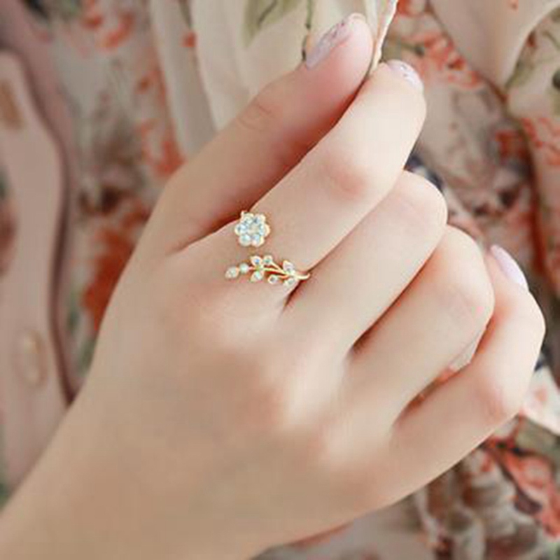 Nhẫn Mạ Vàng Họa Tiết Hoa Dành Cho Nữ