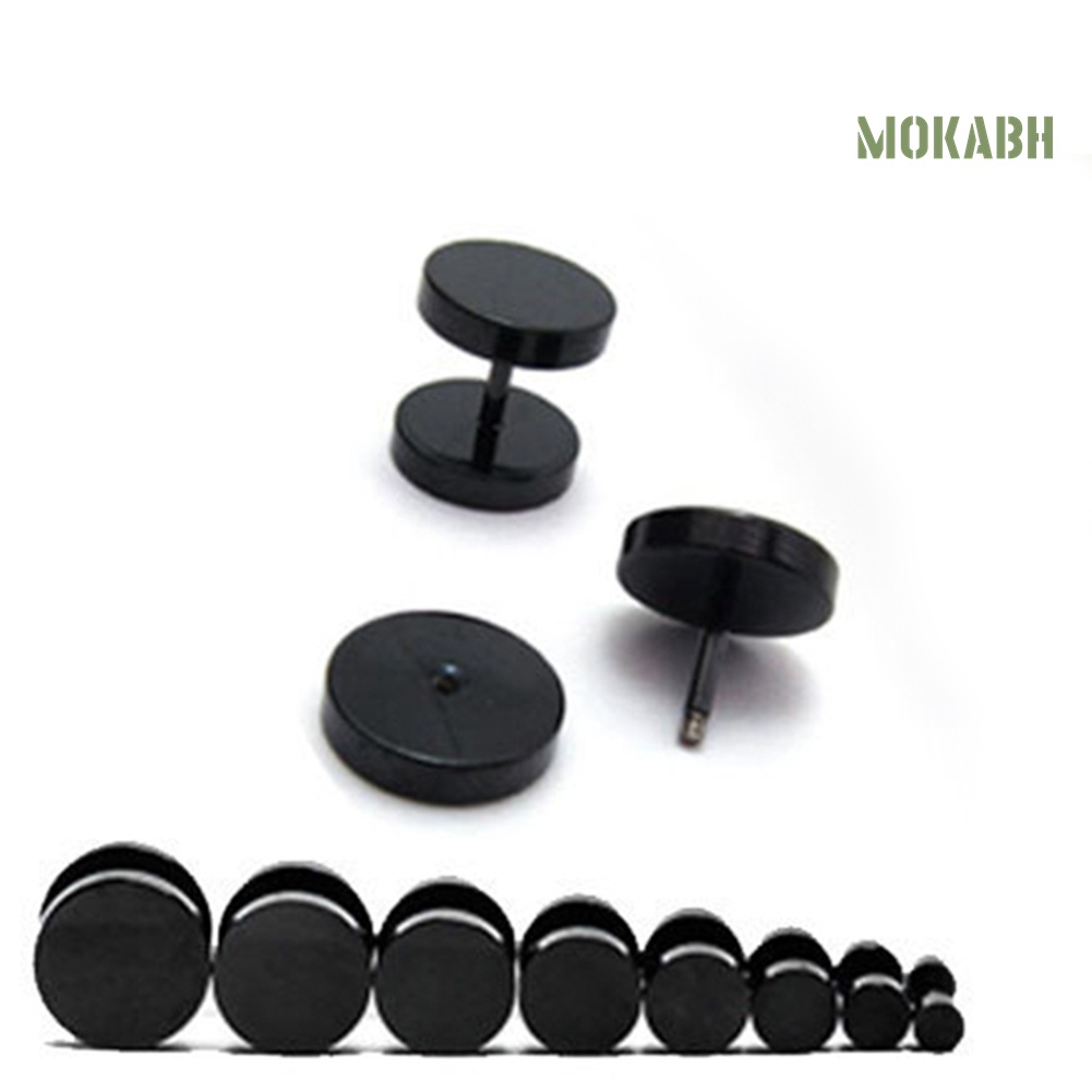 Khuyên Tai Tròn Màu Đen Bằng Thép Không Gỉ 3mm-14mm