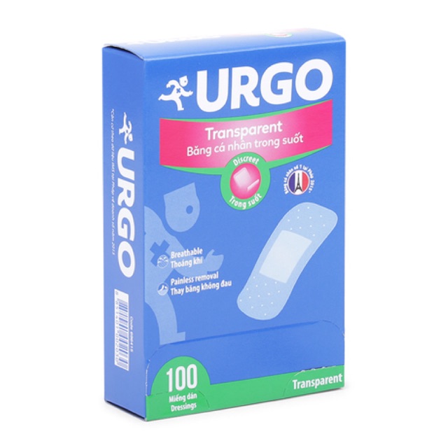 Băng cá nhân Urgo Trong suốt (Transparent) và Urgo Độ dính cao (Durable)