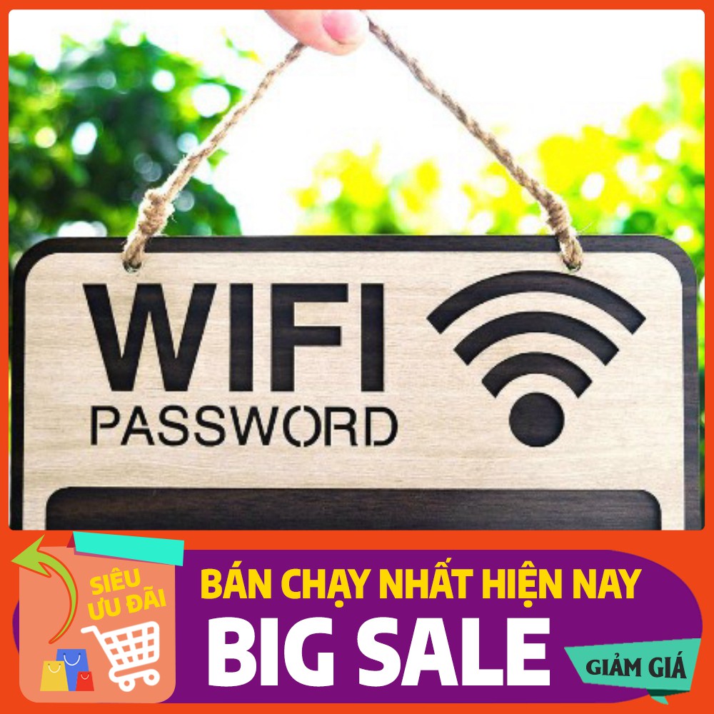 Bảng gỗ decor wifi password treo tường | trang trí homestay, cửa hàng, khách sạn