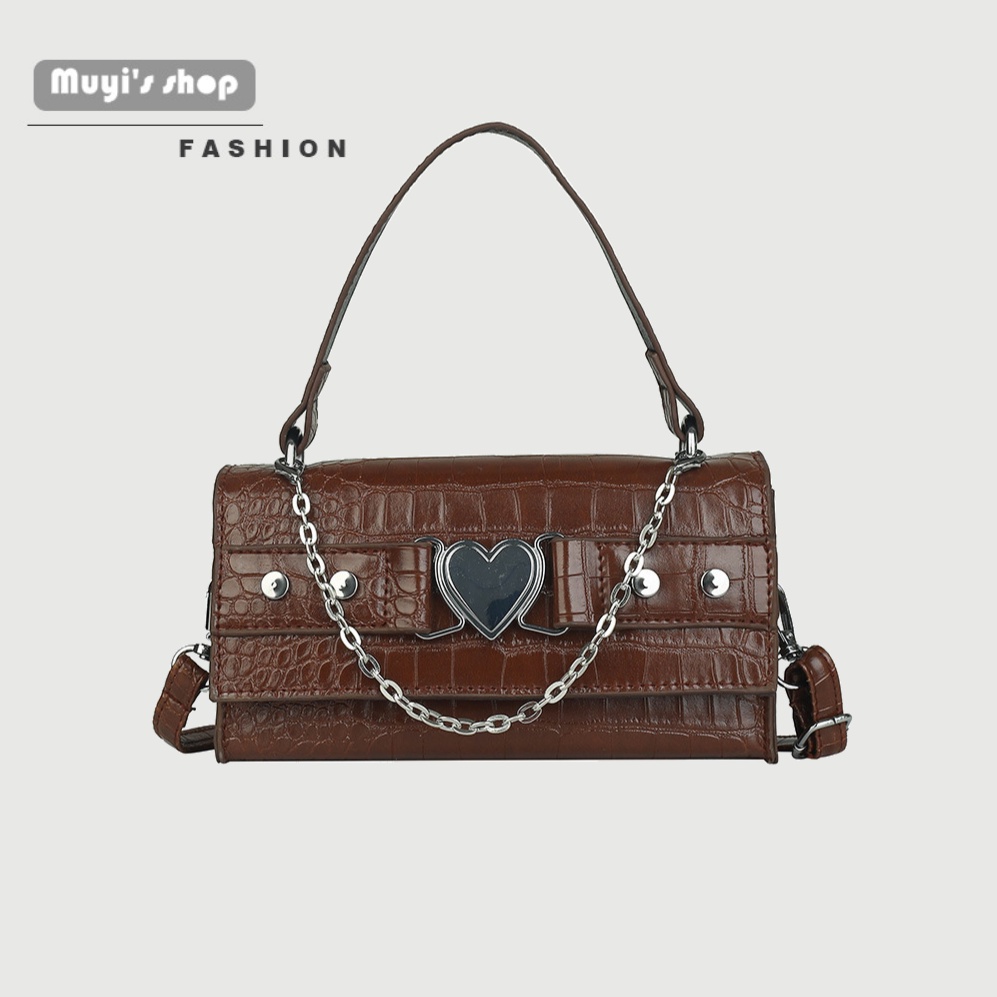 Túi Đeo Vai Hình Vuông Cỡ Nhỏ Phối Dây Xích Thời Trang Cho Nữ