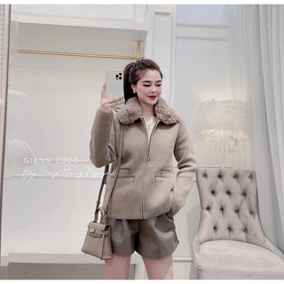 áo khoác dạ lông thỏ cao cấp, áo dạ lông xịn