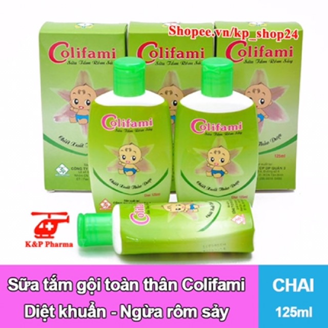 SỮA TẮM GỘI RÔM SẢY COLIFAMI 125ML – GIÚP DIỆT KHUẨN, NGỪA RÔM SẢY, HĂM DA Ở TRẺ EM