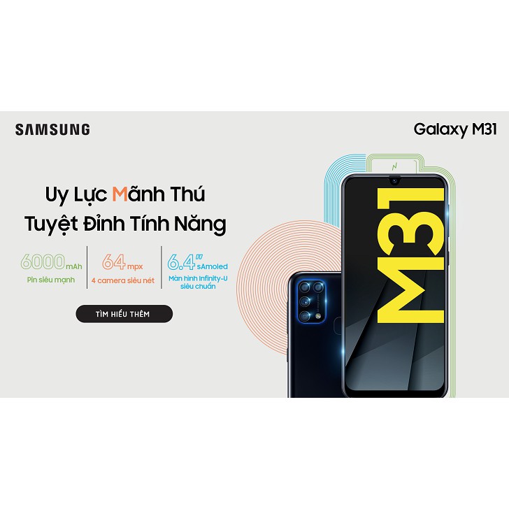 Điện thoại Samsung Galaxy M31 - Hàng Chính Hãng Mới 100%