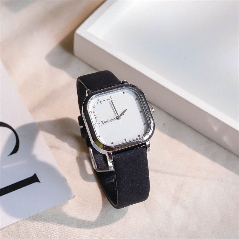 Đồng Hồ Nam Nữ Mặt Vuông Dây Da Hiệu ROSIVGA