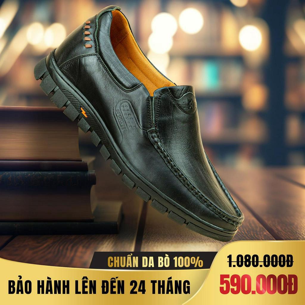 Giày da nam da bò nguyên tấm hỗ trợ tăng chiều cao bí mật 5cm