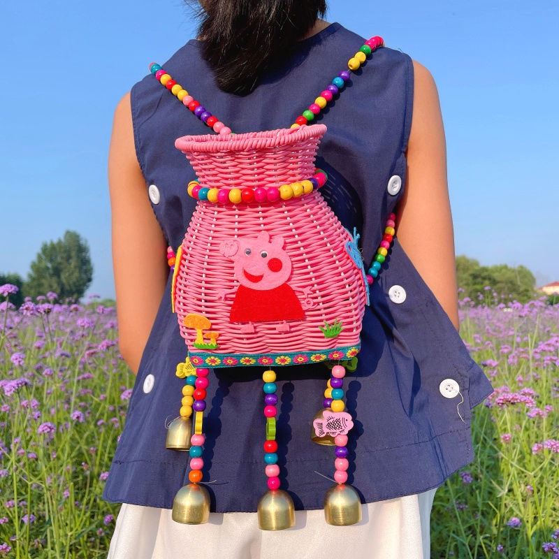 Giỏ Đan Tre / Nhựa Giả Mây Thủ Công Phong Cách Dân Tộc Dùng Làm Đạo Cụ Biểu Diễn