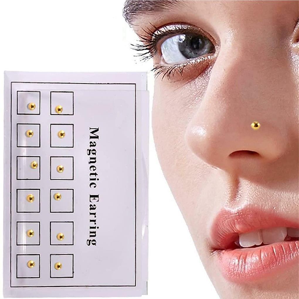 Set 12 Khuyên Mũi Không Cần Khoan Lỗ Kiểu Dáng Ngọt Ngào