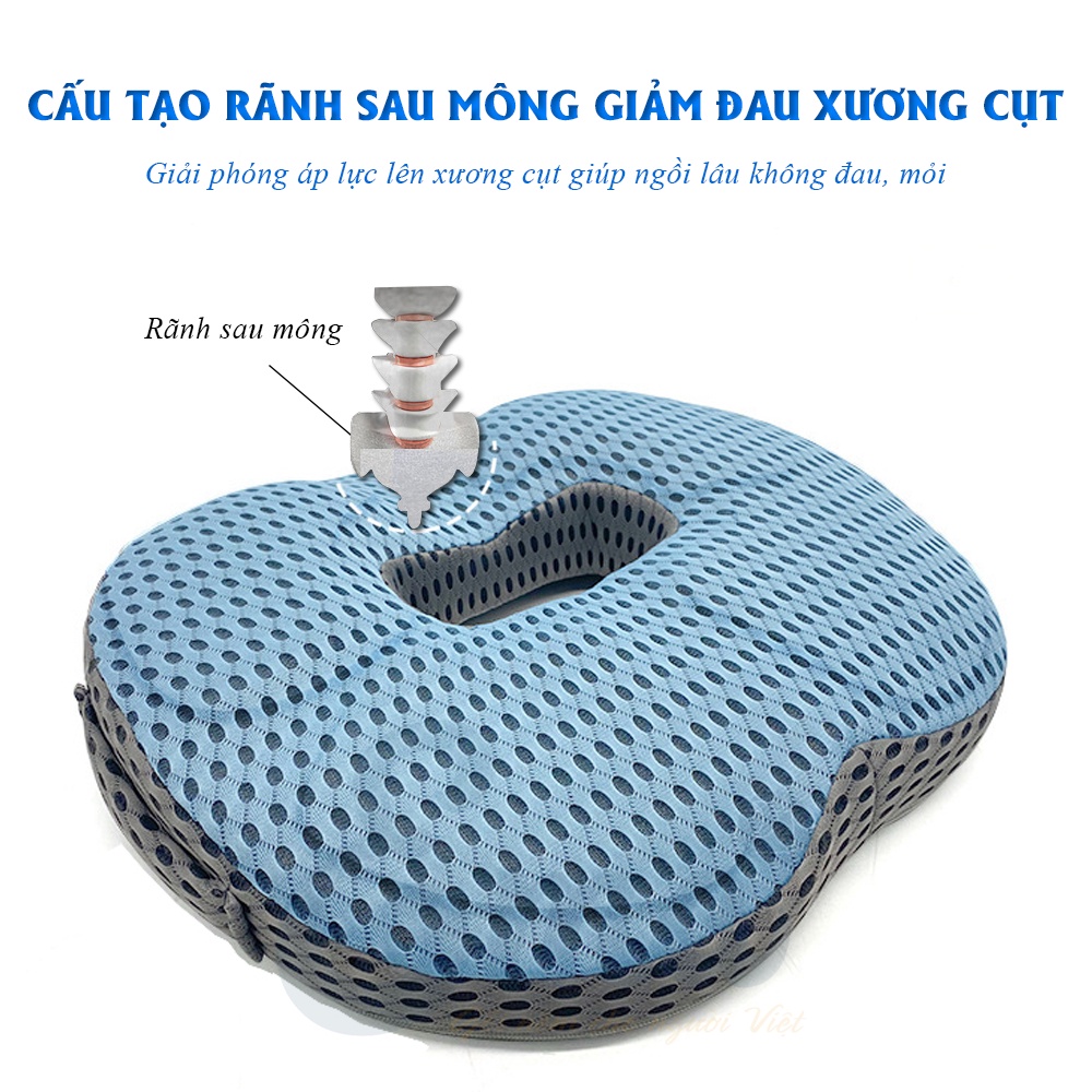 Đệm ngồi văn phòng chống trĩ, đau xương cụt cho dân văn phòng Ema thế hệ 3 - Nâng đỡ cột sống, giảm áp lực lên vùng trĩ