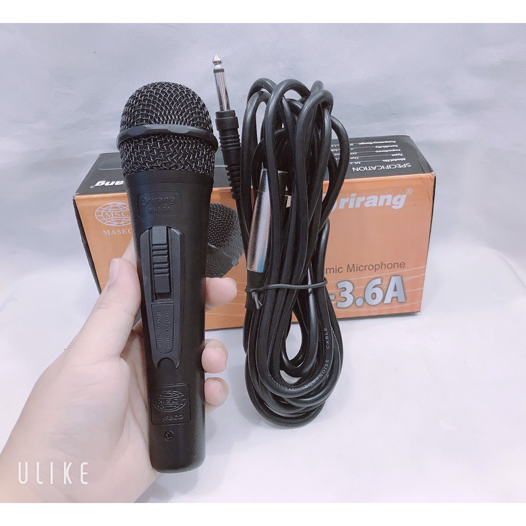 Micro karaoke  có dây jack cắm 6.5 ly ARIRANG 3.6A