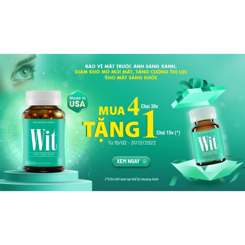 ✅ WIT - Bảo vệ mắt trước ánh sáng xanh, giúp cho mắt sáng khoẻ