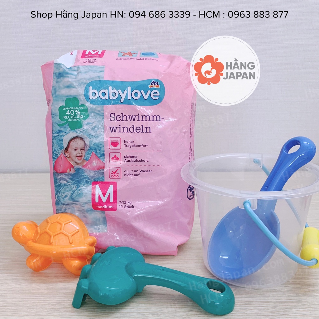 Bỉm bơi dán/quần Babylove Đức cho bé đủ sz: S/M/L từ 12-20kg