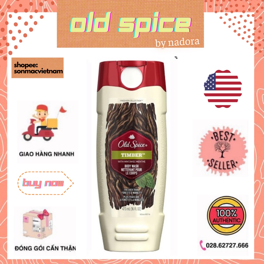 Sữa Tắm Old Spice Timber Body Wash 473ml