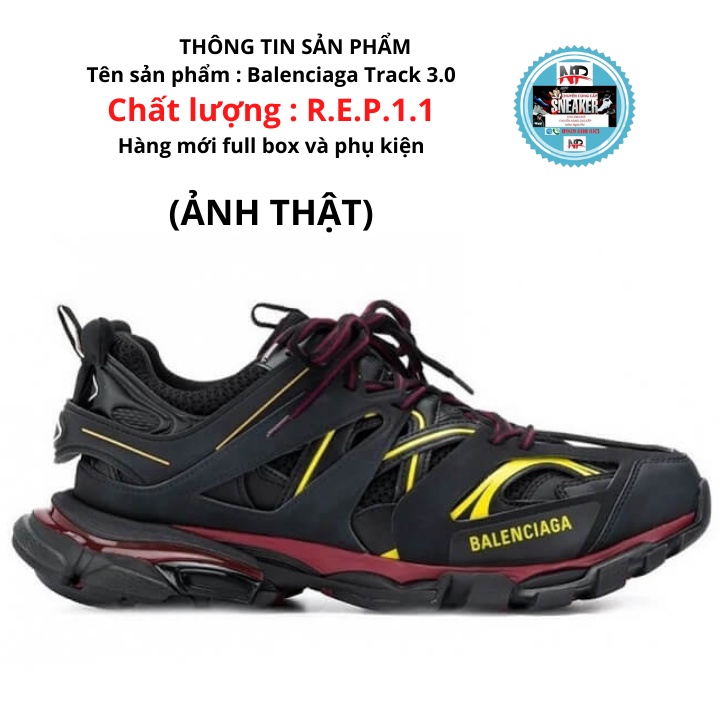 GIẦY THỂ THAO NAM NỮ SNEAKER BA LEN TRACK 3.0 màu đen vàng