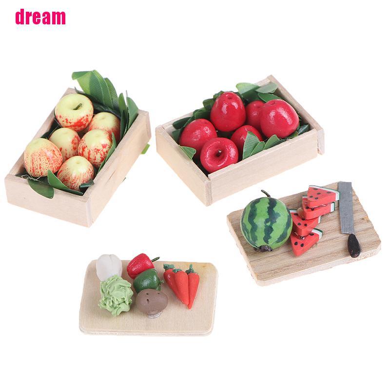 Hộp Rau Củ Mini 4 Kiểu Tỉ Lệ 1: 12 Trang Trí Nhà Búp Bê