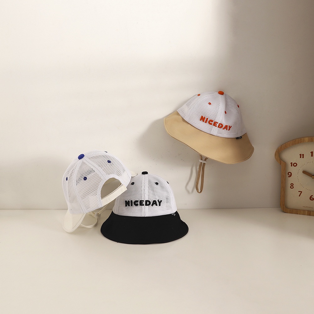 Nón Vành Tròn Thoáng Khí Thêu Chữ Xinh Xắn Cho Bé