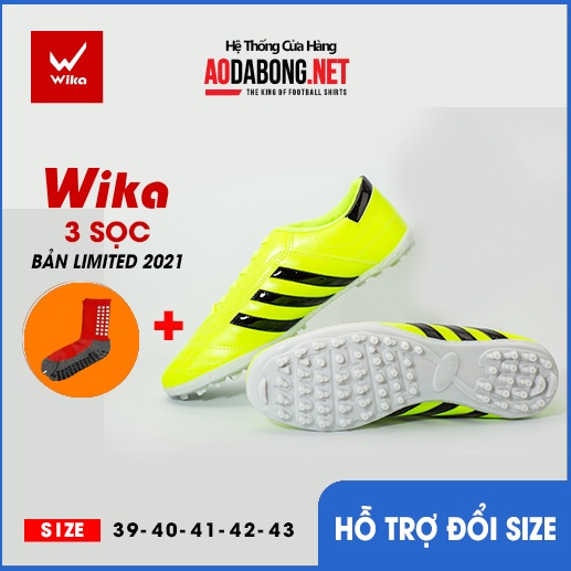 Giầy bóng đá phủi WIKA 3 sọc CT3 chính hãng đế thấp TF