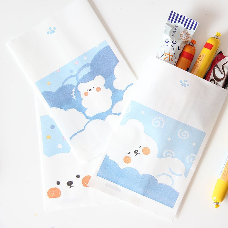 Túi giấy hình gấu đựng bánh, gói hàng đựng sticker, washi đáng yêu. OD015