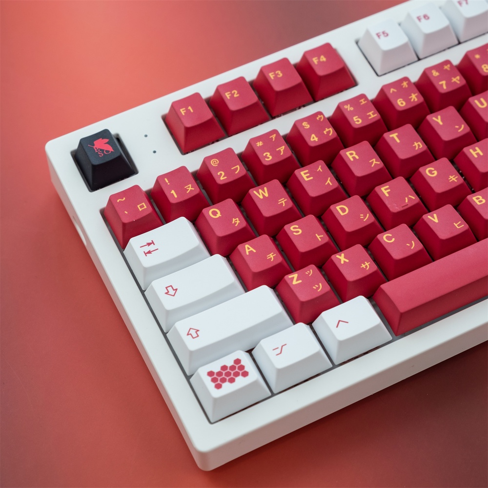 129 Phím EVA-02 Keycaps Cherry Profile Asuka Langley Soryu Anime PBT DYE-SUB Bàn phím cơ Keycap