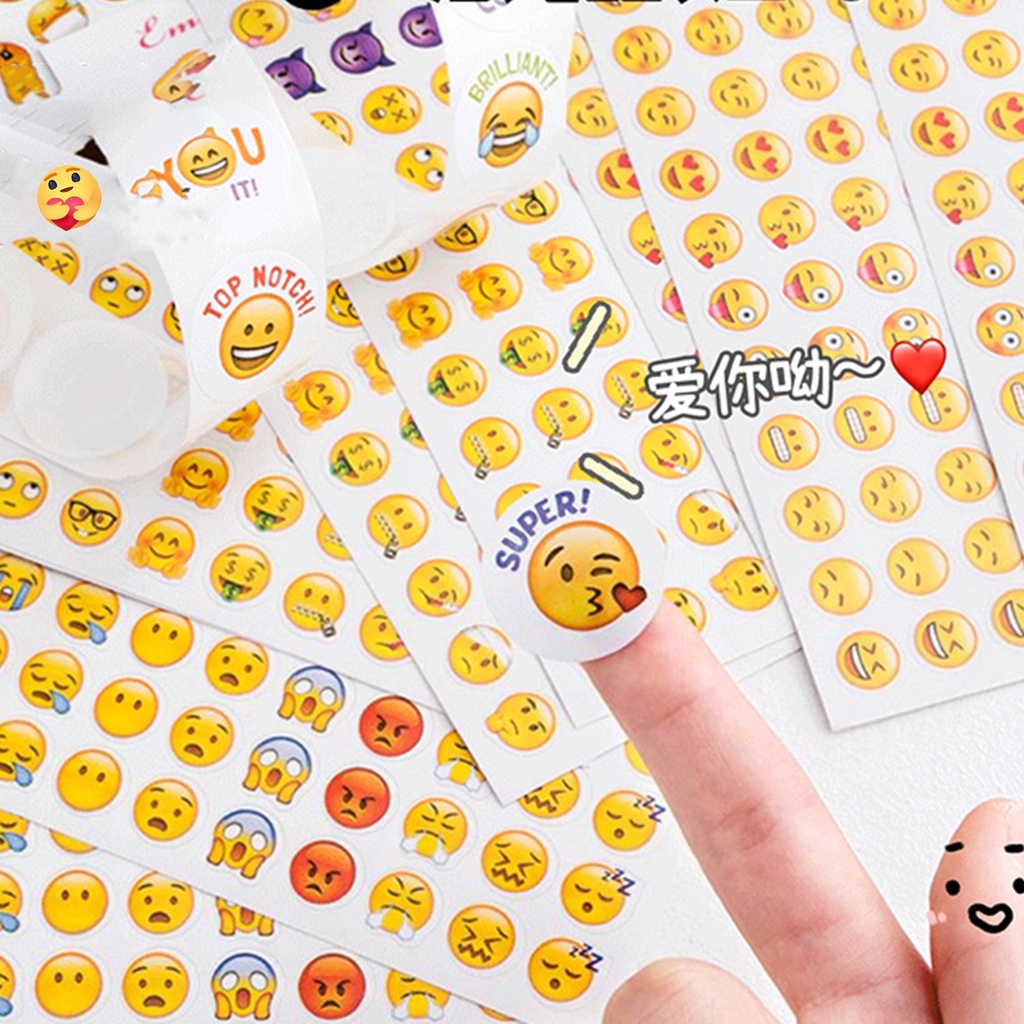 Bộ Sticker Emoji Dễ Thương Dán Trang Trí Nhật Ký / Văn Phòng / Trường Học