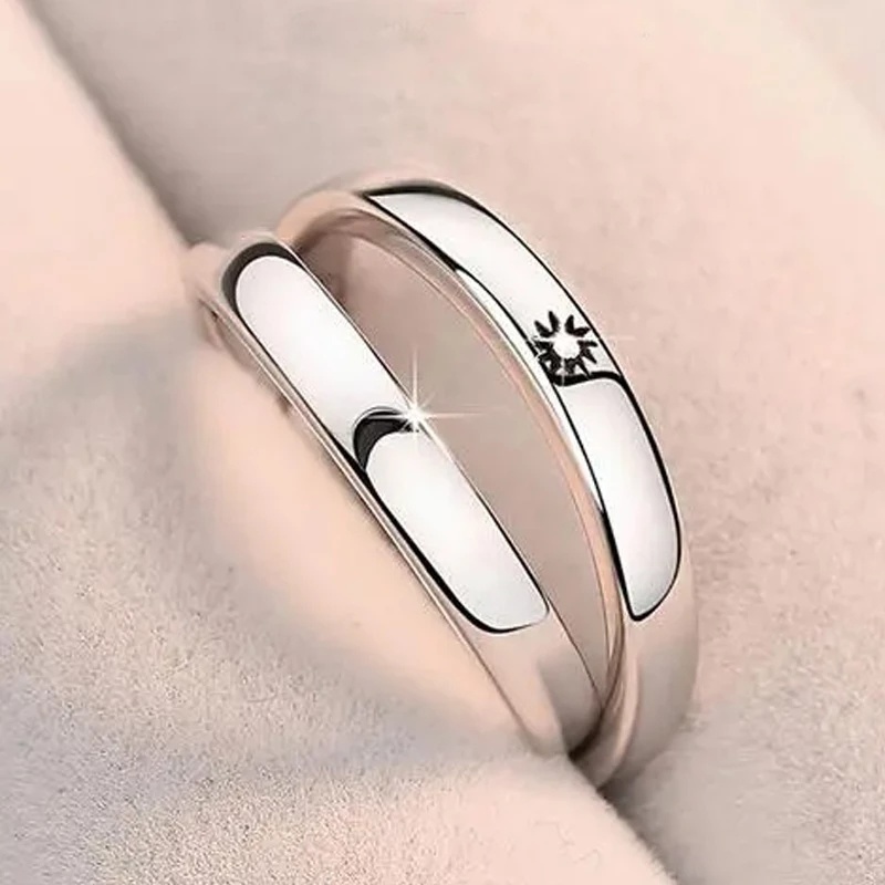Nhẫn Đính Hôn/Mặt Trăng/Mặt Trời Đơn Giản Có Thể Điều Chỉnh Thời Trang Cho Cặp Đôi