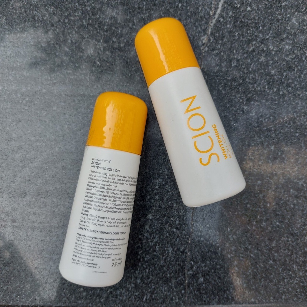 [Mẫu mới] Lăn Khử Mùi Cơ Thể Scion Pure White Roll On Nuskin 75ml Không Gây Vàng Áo